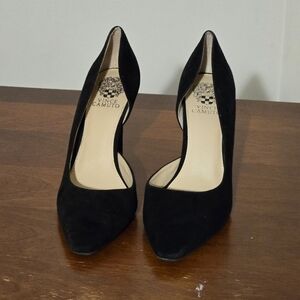 Vince Camuto Size 10M Black Suede Pointed Toe Pumps Heels Like New!